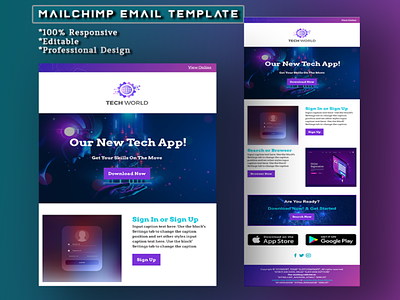 Tech App Launching Email Template Newsletter