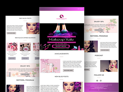 Makeup Store Email Template Newsletter adobe photoshop customizable design dragdrop editable email design email design projects email marketing email newsletter email template email template design html klaviyo mailchimp mailchimp email template design mailchimp newsletter re usable responsive