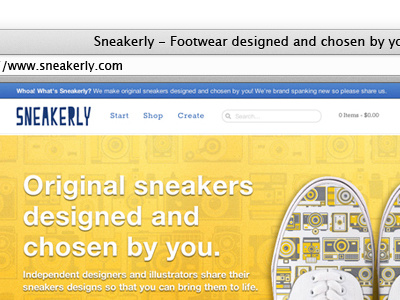 Sneakerly Home Page - Teaser crowd-funding david hill e-commerce endorsements shop sneakerly sneakers woo commerce wordpress