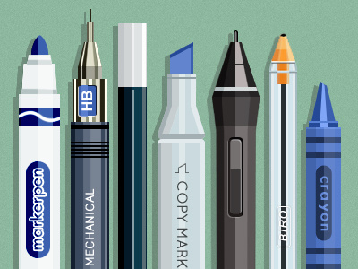 Tools of the Trade biro crayon felt tip flat illustration marker pen pen sneakerly sneakers wacom wand