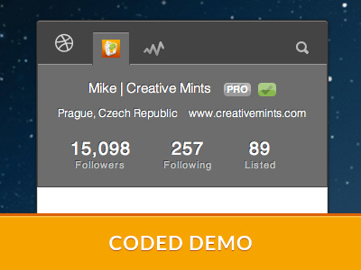 Dribbble Widget - Coded Demo