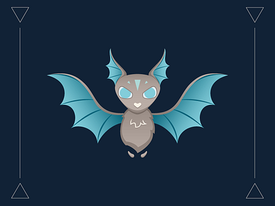 Ice Bat animal bat blue character ice illustration