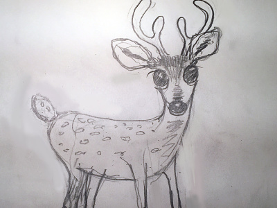 Deer Sketch for Character Illustration children artwork deer illustration illustrator pencil sketch