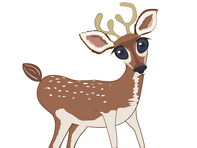 Deer Illustration for Children's Mural or Vinyl wall Decal animal art for baby artwork child nursery deer eyes growth chart illustration vector vinyl art sticker wall art wall decal