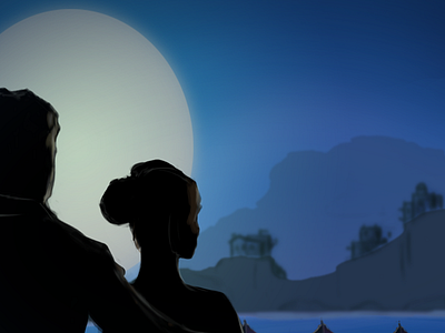 Silhouette in the Moonlight moonlight photoshop wacom