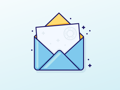 Envelope blue envelope icon project vector yellow