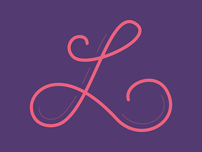 Late L 36daysoftype handlettering l lovely pink purple script type typedesign typehue typehuepurist typography