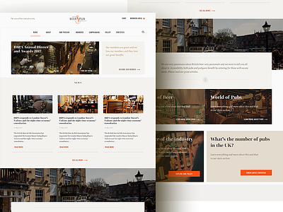 Beer and Pub Association Homepage agency association design home homepage tiles type typography ui web webdesign website