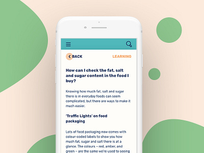Article view – Dots from Action for Children design dots filters mobile responsive tiles typography ui