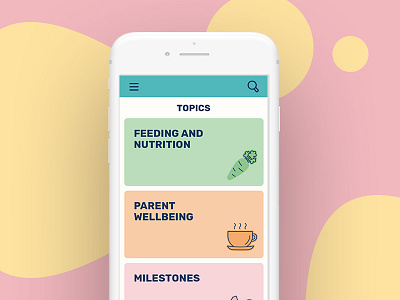 Dots – Parenting Platform from Action for Children design dots filters icons mobile responsive tiles ui