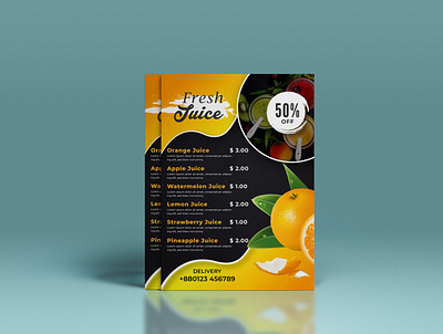 Juice Menu Design 3d branding creative logo design drinks menu flyer food flyer food menu graphic design illustration juice menu logo marketing material menu design minimalist logo modern logo restaurant menu ui