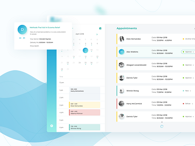 Medical Service - Appointments appointments colors dashboard interface medical sketch typography ui ui ux ux web