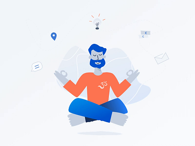 Meditation man animation design graphic interface motion shape sketch ui vector web