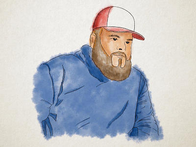 Joe Portrait beard bearded man character art design drawing graphic design hat hoodie illustration lifestyle man procreate