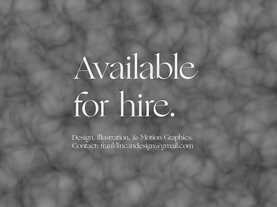 Available for hire. after effects animation animation after effects available design freelance graphic design hire motion motion design motion graphic please typography