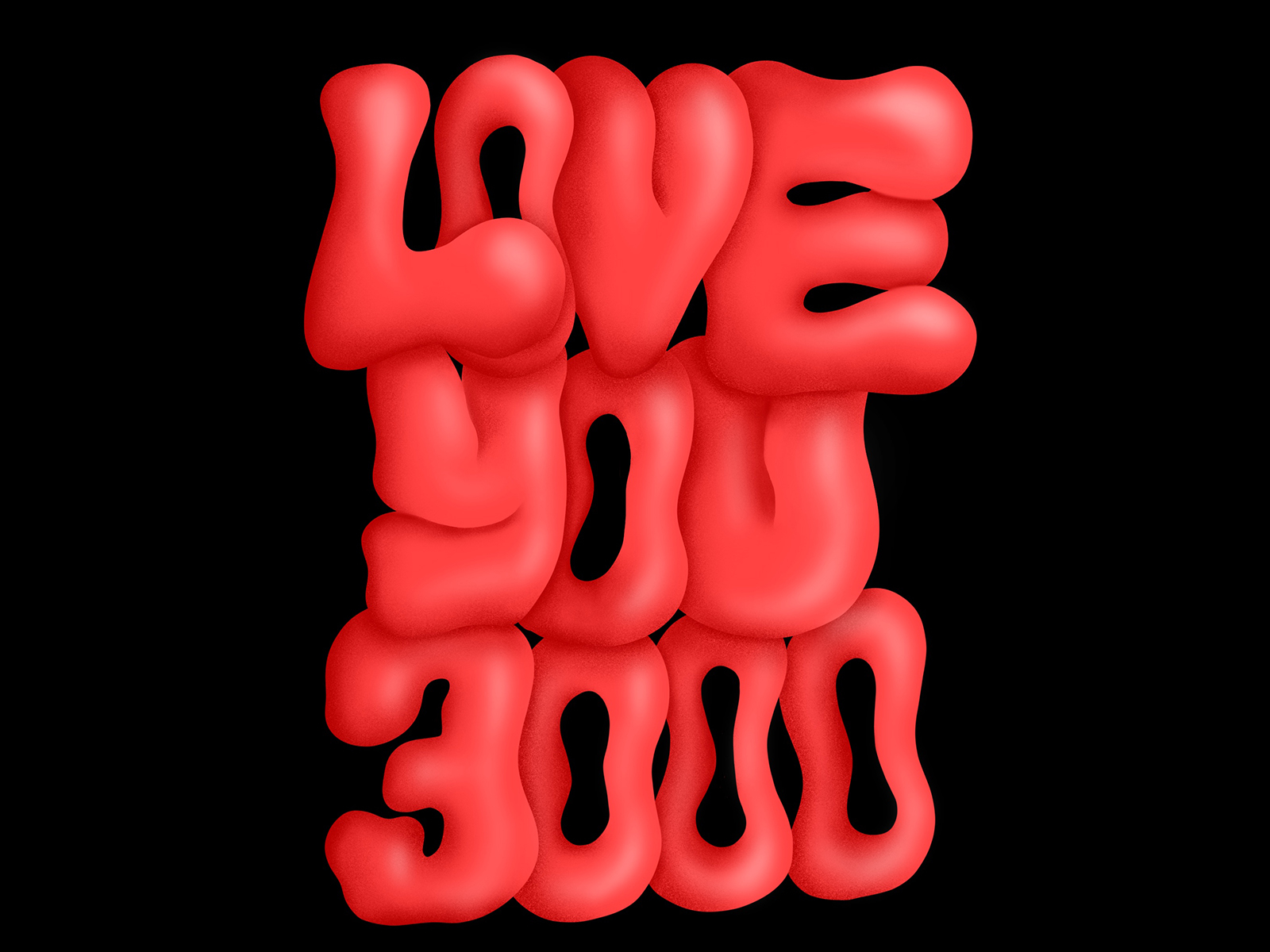 Love You 3000 3000 color colors design drawing graphic design illustration letter lettering love love you love you 3000 procreate type typedesign typography