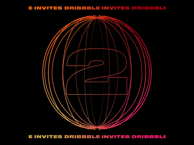 2 Dribbble Invites animated animation design dribbble dribbble invitation dribbble invite gradient graphic design motion motion graphics type typography