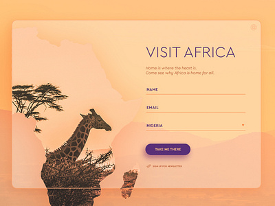 Visit Africa UI africa dailyui design digital login design modal box shot signup ui vector webdesign