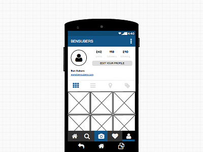 Instagram UI with Balsamiq