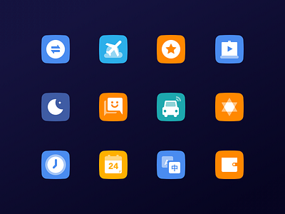 icons app car chat design icon mark sleep video