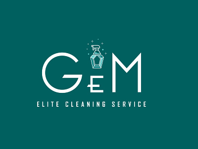 Gem Elite cleaning Service brand identity design illustration initials logo logo design luxury minimal minimalist logo ui