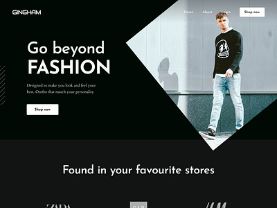 Gingham - Men's Fashion Hero design branding fashion hero mens fashion ui web design