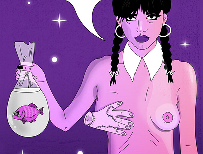 Wednesday digitalart feminism illustration nudity wednesday women