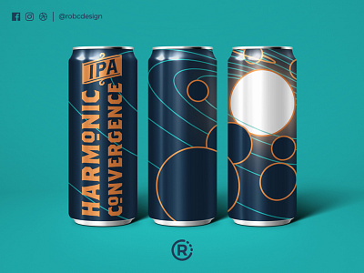 Harmonic Convergence IPA beer branding can harmonic convergence illustration ipa solar system vector