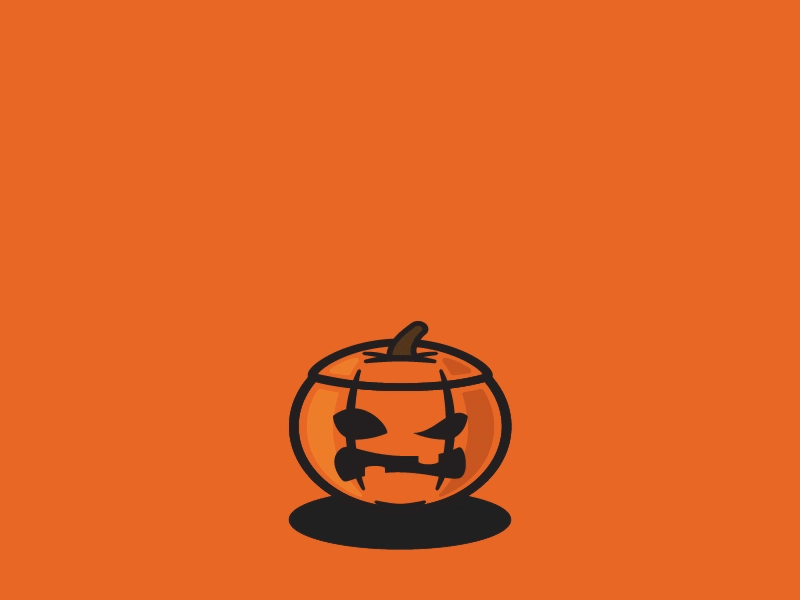 Pumpkin Bounce animation happy halloween jackolantern spooky vector icon