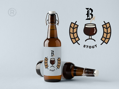 Home-brew Design art beer label packaging stout vector