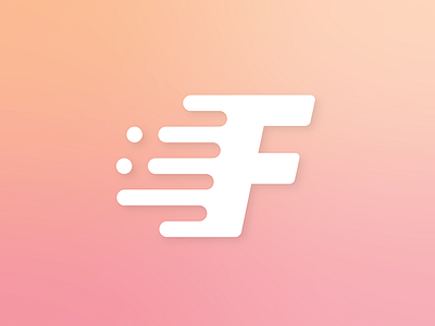 F for "fast" gradient letter logo logotype mark monogram symbol trendy typography