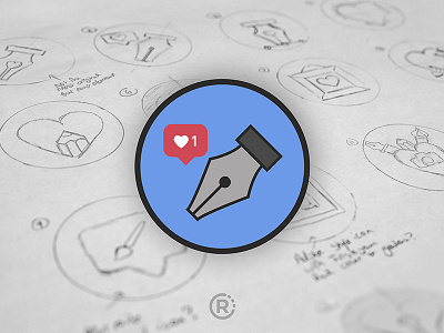 CreavivesAlike engagement icon instagram pen tool sketch vector