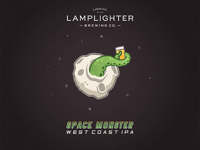 Lamplighter Brewing Co. Space Monster IPA alien asteroid beer brewery cartoon craft ipa monster space tentacle