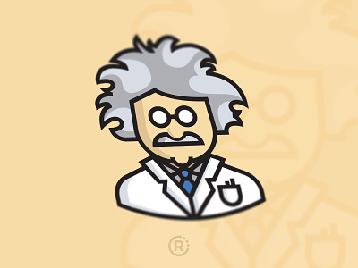 Einstein avatar character illustration einstein line art monostroke scientist vector