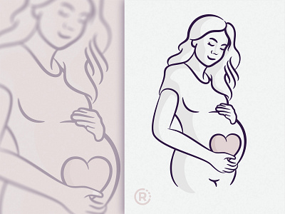 Just a baby post... baby caricature feminine feminist life line art pregnant woman