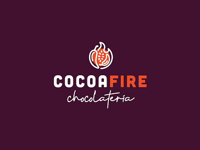cocoa fire logo app brand identity branding chocolate cocoa design fire flame flames illustration lineart logo logo design logodesign logotype ui