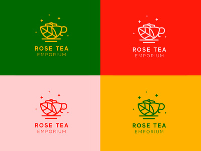 Rose Tea Emproium brand design brand identity branding branding design colourful design icon logo logo design logodesign logotype tea vector
