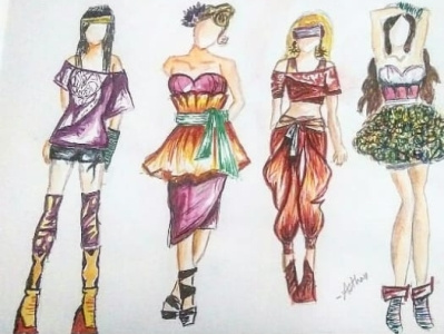 Prelims art artwork designs drawing fashion graphic design illustration outfits