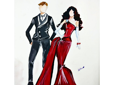 Elegant couple concept outfit design art artwork design designs doodle drawing fashion graphic design illustration logo ui