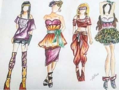 Concept hippie outfits art artwork design designs drawing fashion graphic design illustration logo ui