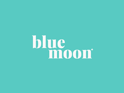 Blue Moon aqua blue brand clean flat illustration logo moon series serif teal typography vector wordmark