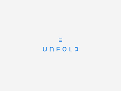 Unfold blue brand clothes design fold hang icon illustration lines logo stack typography unfold vector wordmark