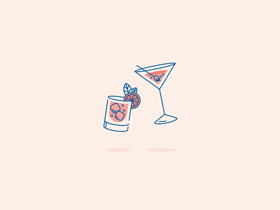 Cheers Illustration beverage cheers clean cocktail design drink flat food glass glasses icon illustration lines martini vector