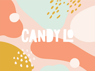 Candy Lo Logo abstract adorable brand branding candy children flat fun kids logo playful random shapes shop sugar sweet sweets type vector youthful