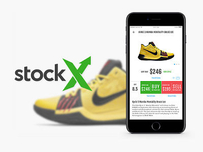 Stock X Mobile App app basketball design mockup nike product shoes stockx ui ux