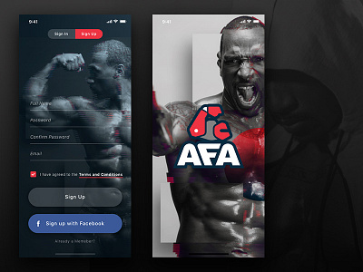 Daily UI Challenge # 1 - Sign Up 100daychallenge app appdesign daily ui fitness fitspo glitcheffect logo photoshop prospect signup uidesign