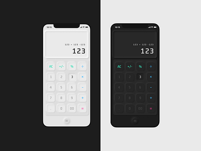 Daily UI - Neomorphic Calculator app calculator daily ui flat neomorphism ui