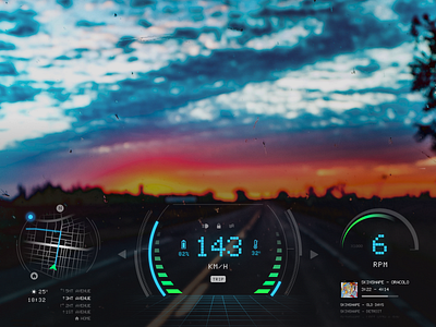 Daily UI - Car Interface augmented reality car car interface daily ui flat ui