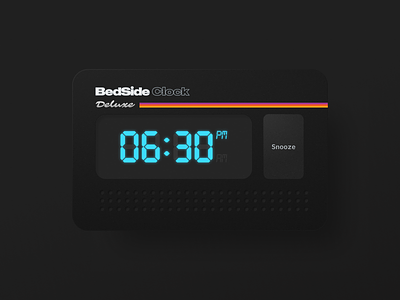 BedSide Clock - Deluxe design illustration ui