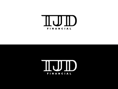 TJD Financial accounting black and white clean letter logotype professional taxes typeface